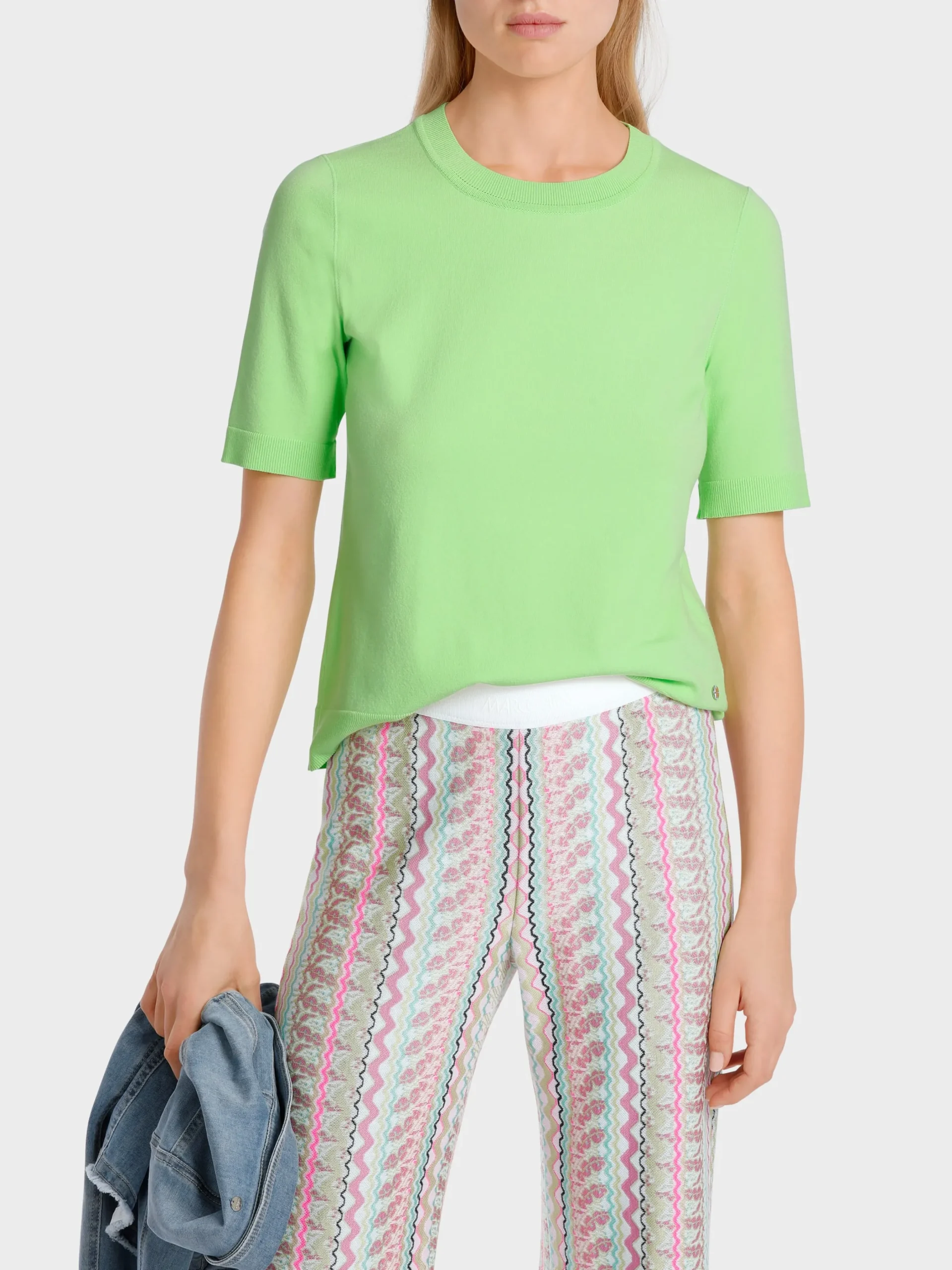 Marc Cain Pullover & Sweatshirts-CREW-NECK-PULLI "RETHINK TOGETHER" light apple green