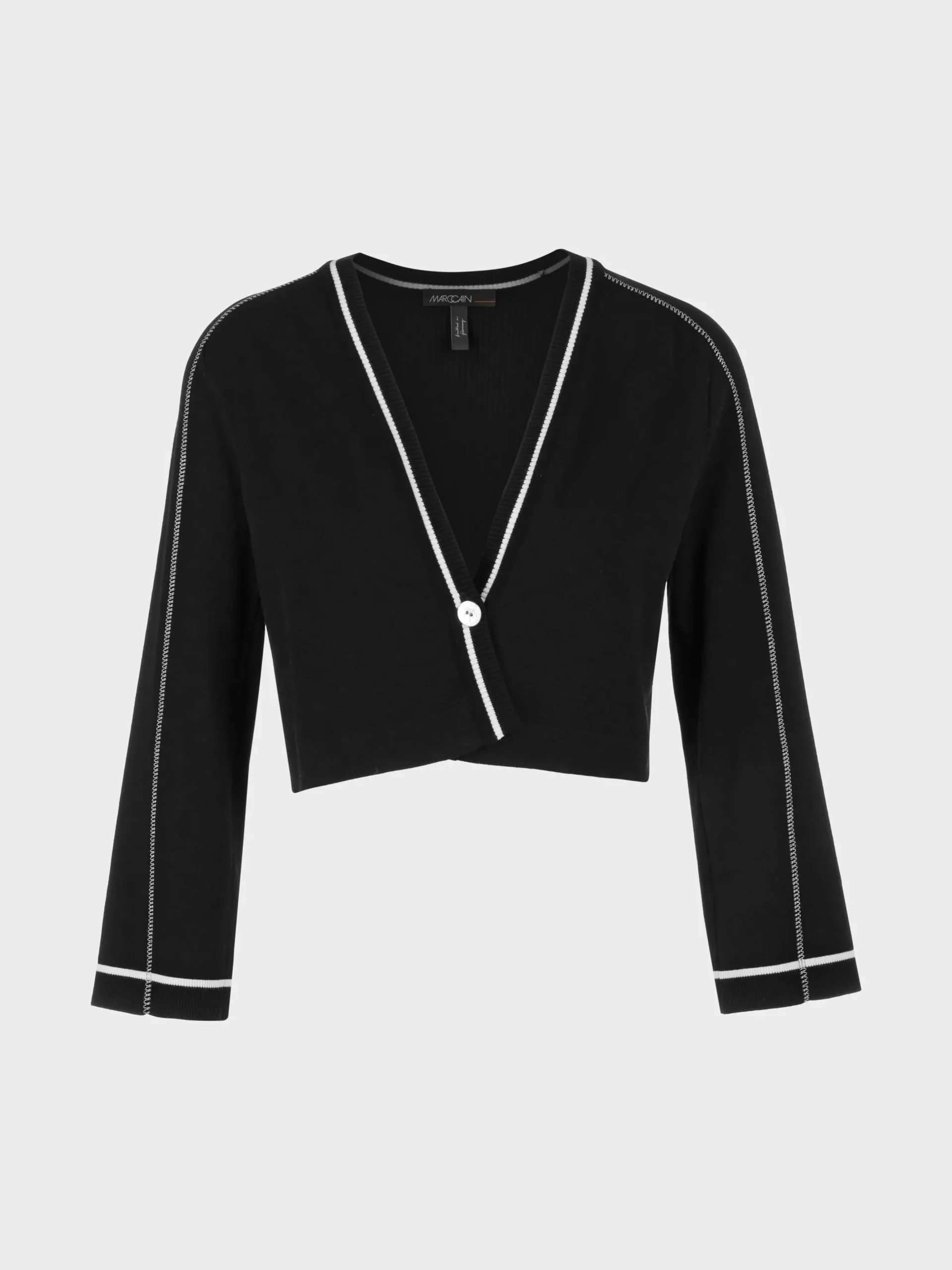 Marc Cain Jacken|Strick-CROPPED "RETHINK TOGETHER"-CARDIGAN black