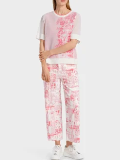 Marc Cain Pullover & Sweatshirts|Strick-DOPPELLAGIGER SWEATER MIT PRINT light neon red