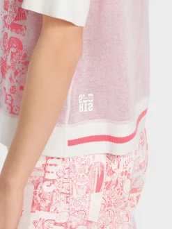 Marc Cain Pullover & Sweatshirts|Strick-DOPPELLAGIGER SWEATER MIT PRINT light neon red