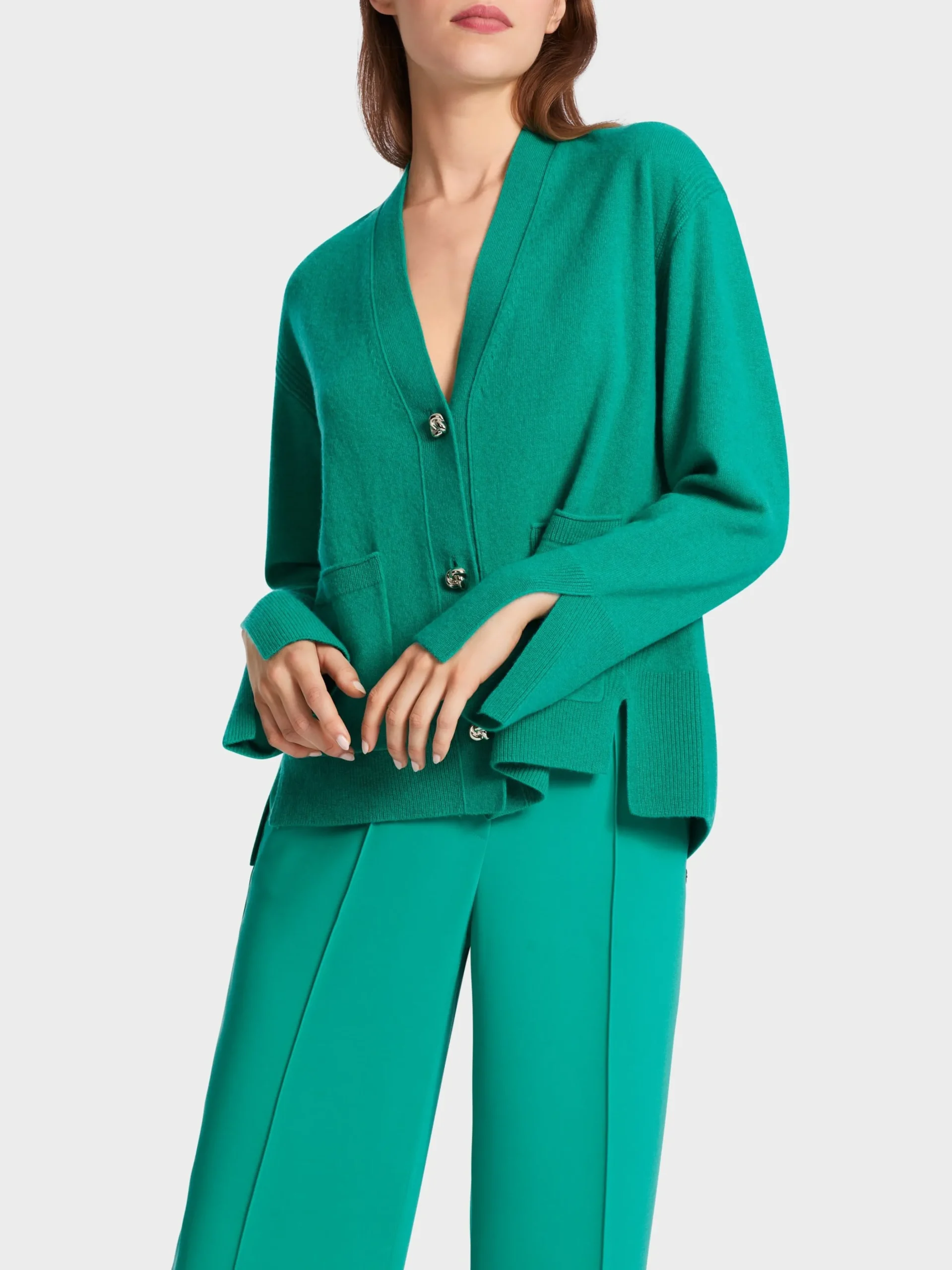 Marc Cain Jacken|Strick-EDLER CARDIGAN "RETHINK TOGETHER" bright malachite