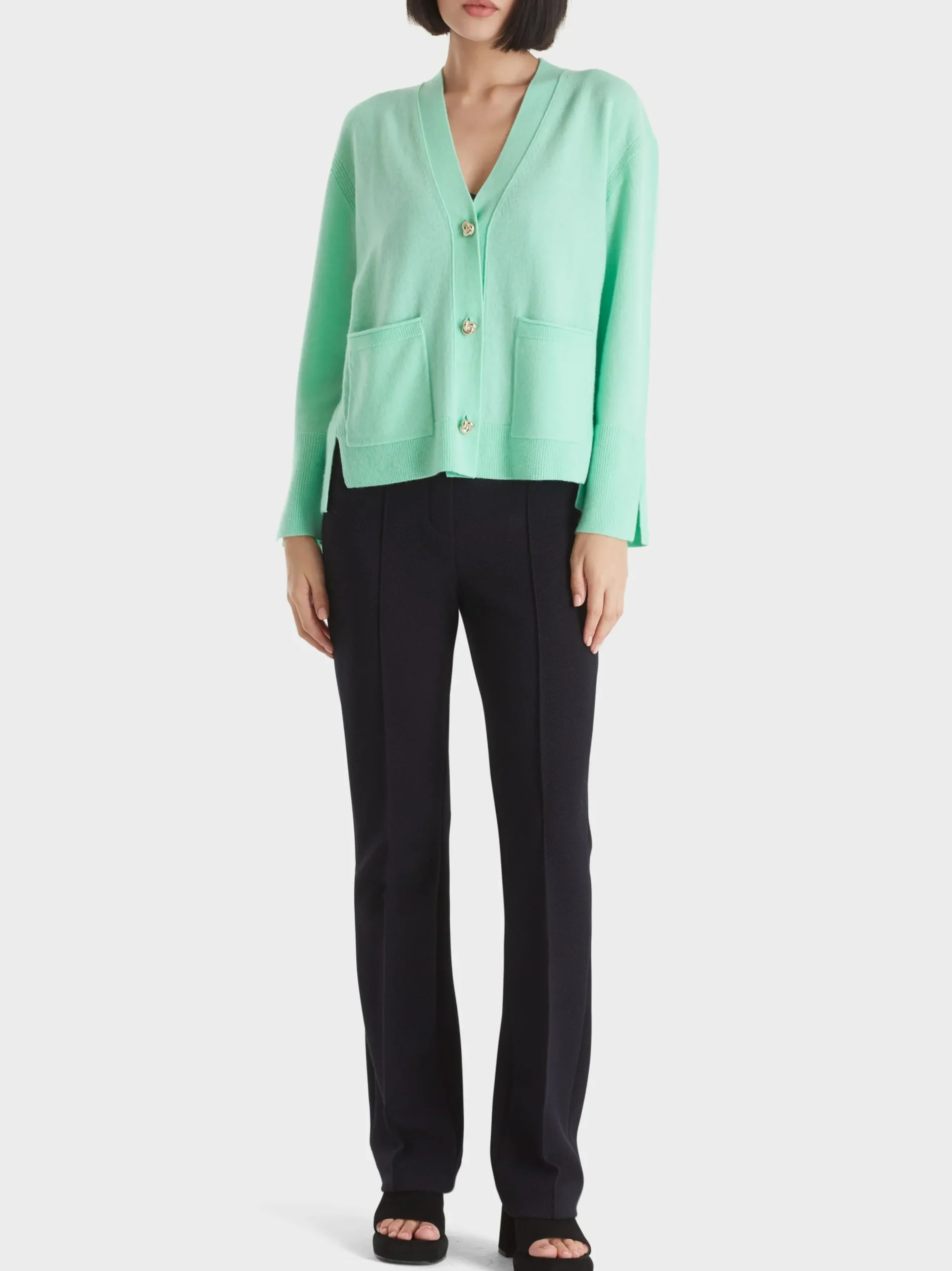 Marc Cain Jacken|Strick-EDLER CARDIGAN "RETHINK TOGETHER" soft malachite
