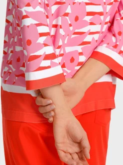 Marc Cain Blusen & Tuniken|Shirts & Tops-ELEGANTE BLUSE MIT OVERPRINT lip gloss