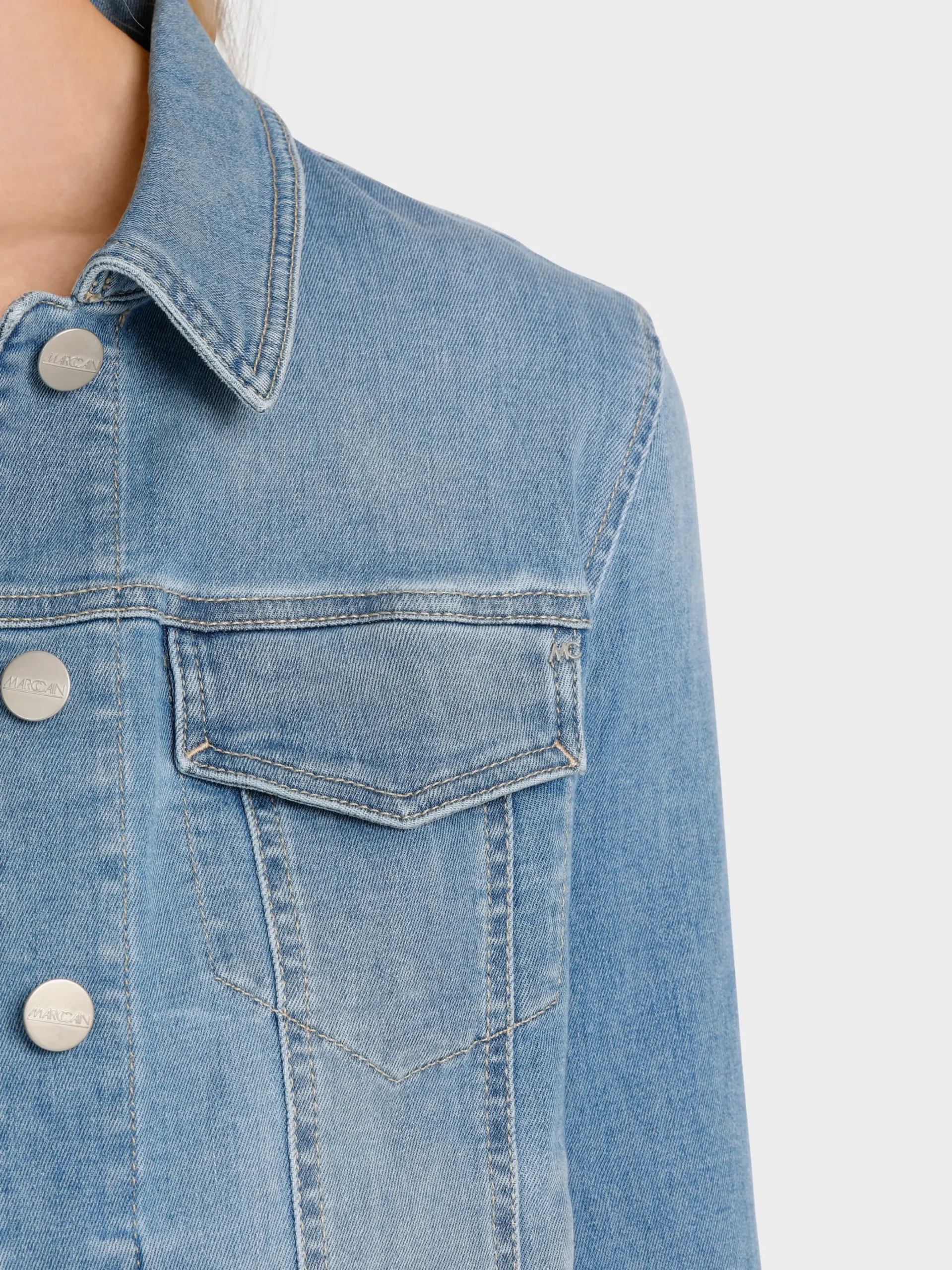 Marc Cain Jacken-FANCY JEANSJACKE “RETHINK TOGETHER” baby blue