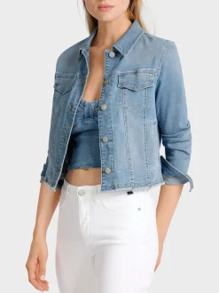 Marc Cain Jacken-FANCY JEANSJACKE “RETHINK TOGETHER” baby blue