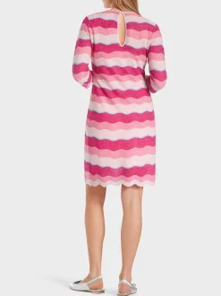 Marc Cain Kleider|Strick-FARBENFROHES STRICKKLEID deep fuchsia