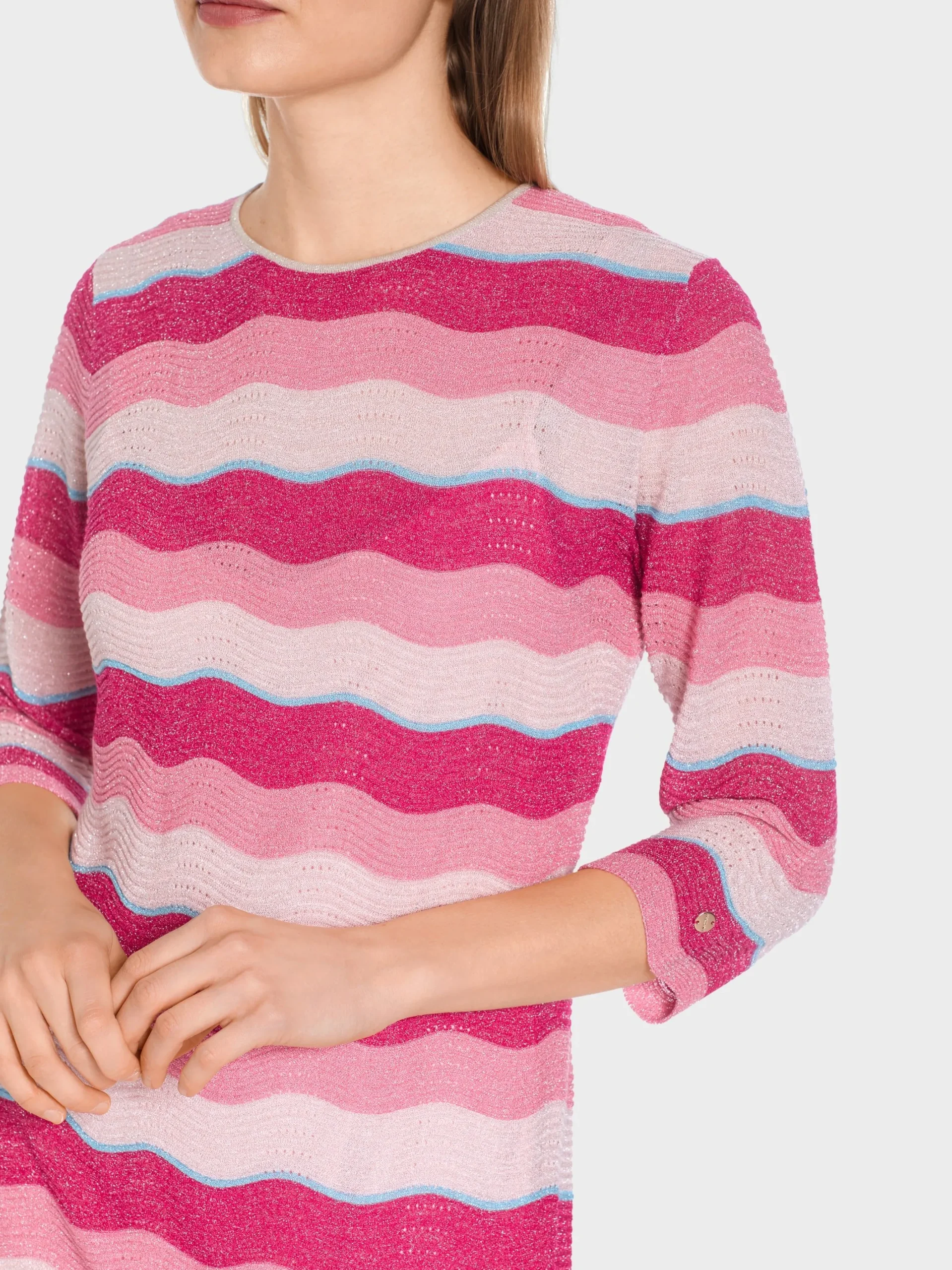 Marc Cain Kleider|Strick-FARBENFROHES STRICKKLEID deep fuchsia