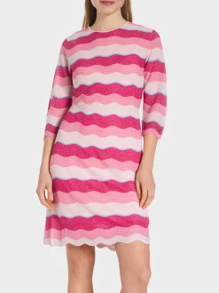 Marc Cain Kleider|Strick-FARBENFROHES STRICKKLEID deep fuchsia
