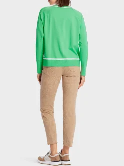 Marc Cain Pullover & Sweatshirts|Strick-FEMININER SWEATER "RETHINK TOGETHER" new neon green