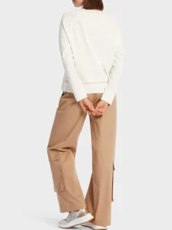 Marc Cain Pullover & Sweatshirts|Strick-FEMININER SWEATER "RETHINK TOGETHER" off-white