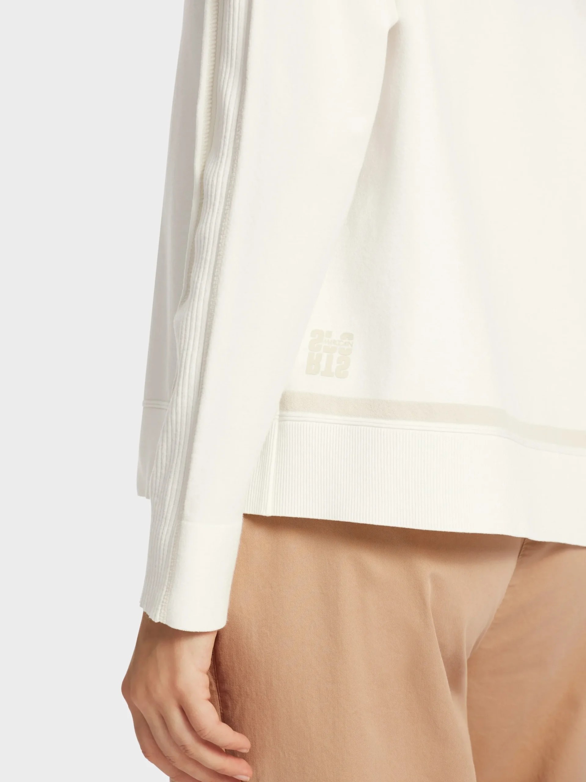 Marc Cain Pullover & Sweatshirts|Strick-FEMININER SWEATER "RETHINK TOGETHER" off-white