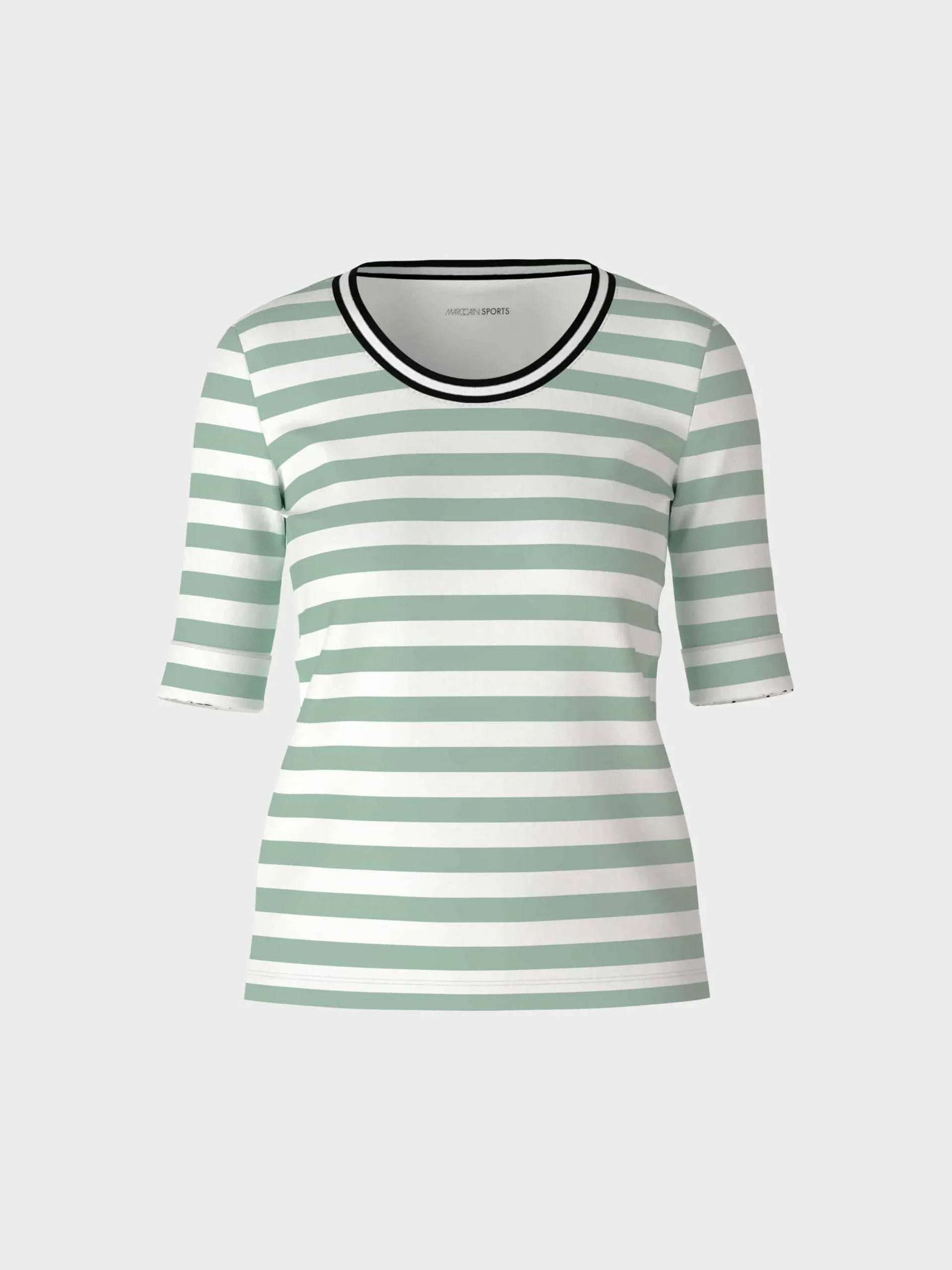 Marc Cain Shirts & Tops-FEMININES T-SHIRT MIT STREIFEN soft sage