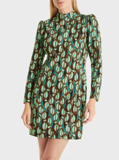 Marc Cain Kleider-FIGURNAHES KLEID IM FARBENFROHEN DESSIN soft malachite