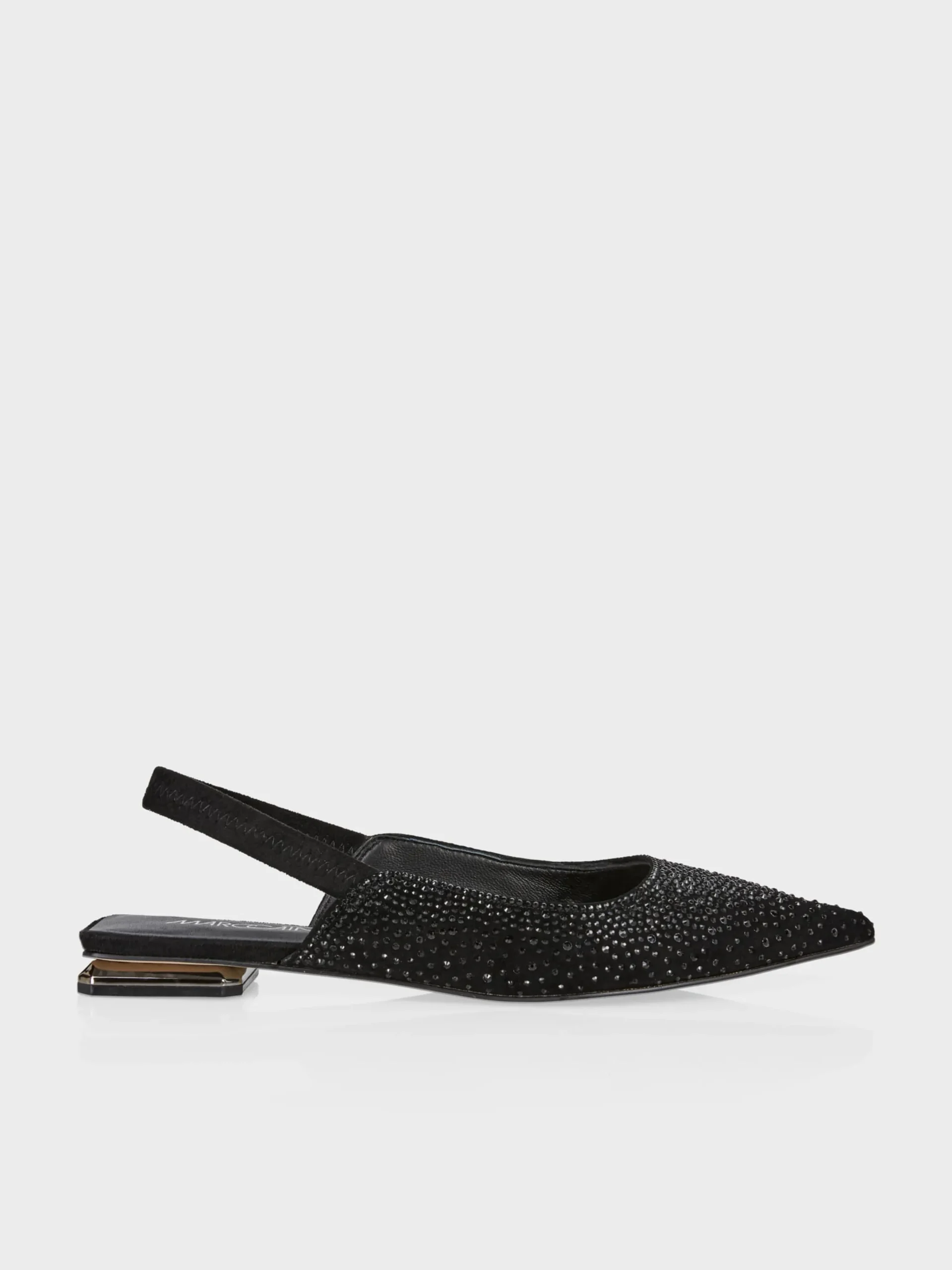 Marc Cain Schuhe-FLACHE SLINGPUMPS MIT KRISTALLEN black