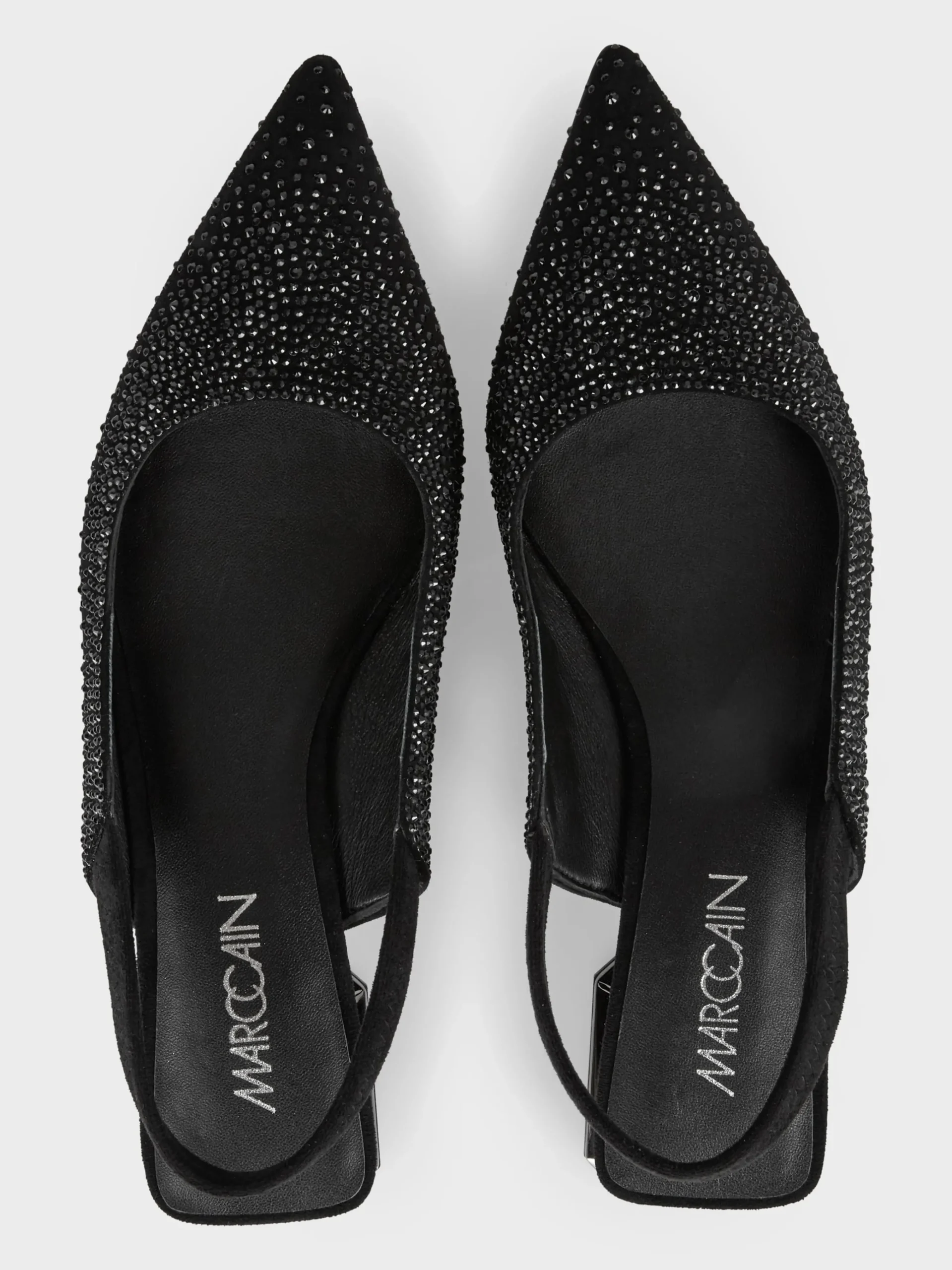 Marc Cain Schuhe-FLACHE SLINGPUMPS MIT KRISTALLEN black