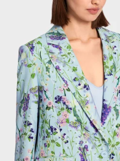 Marc Cain Blazer|Hosenanzüge-FLORAL BEDRUCKTER BLAZER soft summer sky