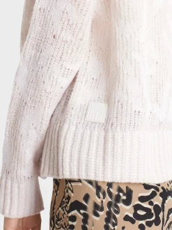 Marc Cain Pullover & Sweatshirts|Strick-GEMUSTERTER SWEATER – KNITTED IN GERMANY soft moon rock