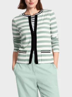 Marc Cain Jacken-GESTREIFTE JACKE MIT REIßVERSCHLUSS soft sage