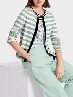 Marc Cain Jacken-GESTREIFTE JACKE MIT REIßVERSCHLUSS soft sage