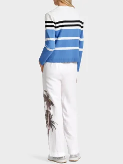 Marc Cain Jacken-GESTREIFTER "RETHINK TOGETHER" CARDIGAN bright azure