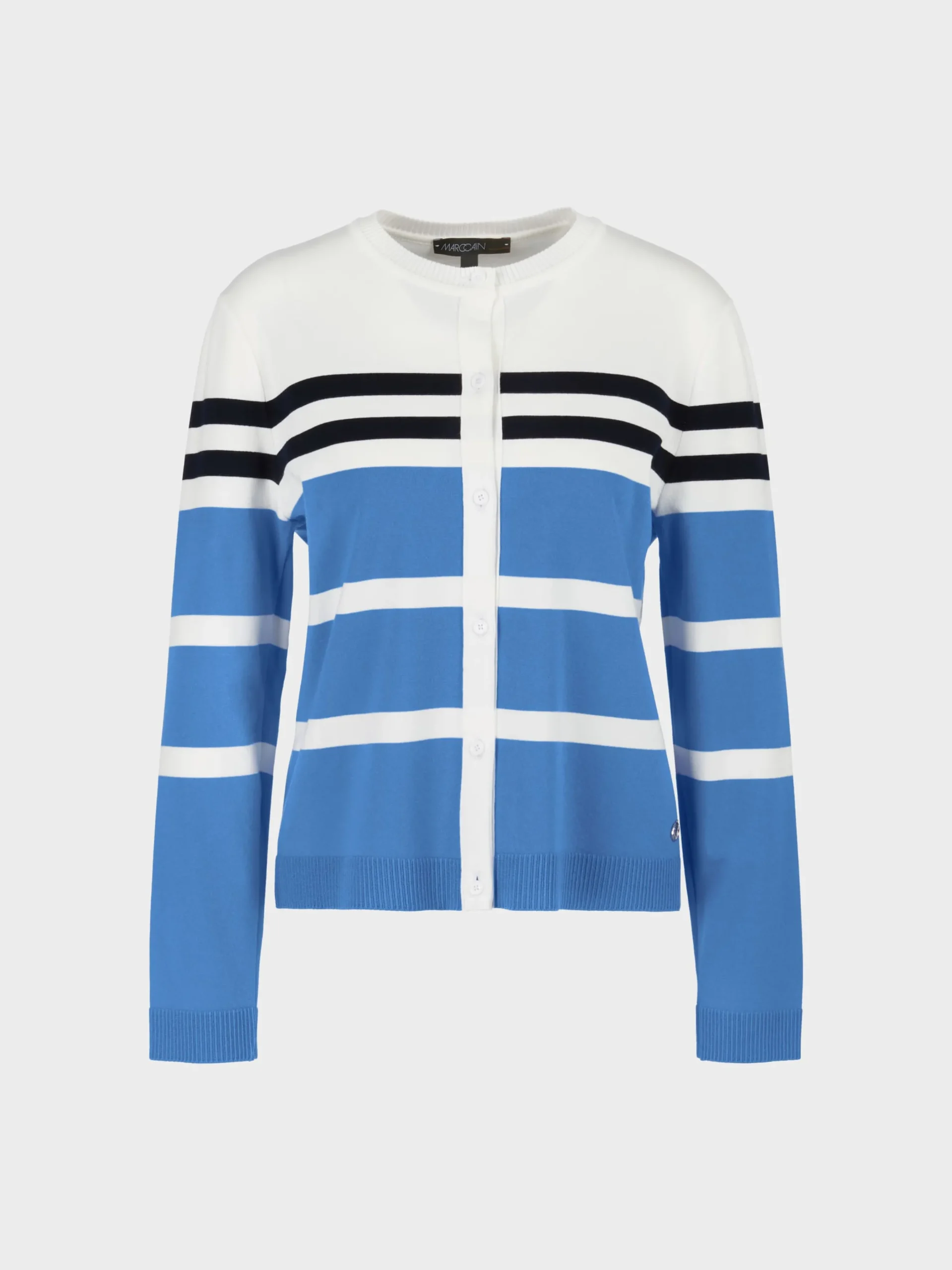 Marc Cain Jacken-GESTREIFTER "RETHINK TOGETHER" CARDIGAN bright azure