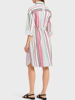 Marc Cain Kleider-GESTREIFTES HEMDBLUSENKLEID smoky ice new