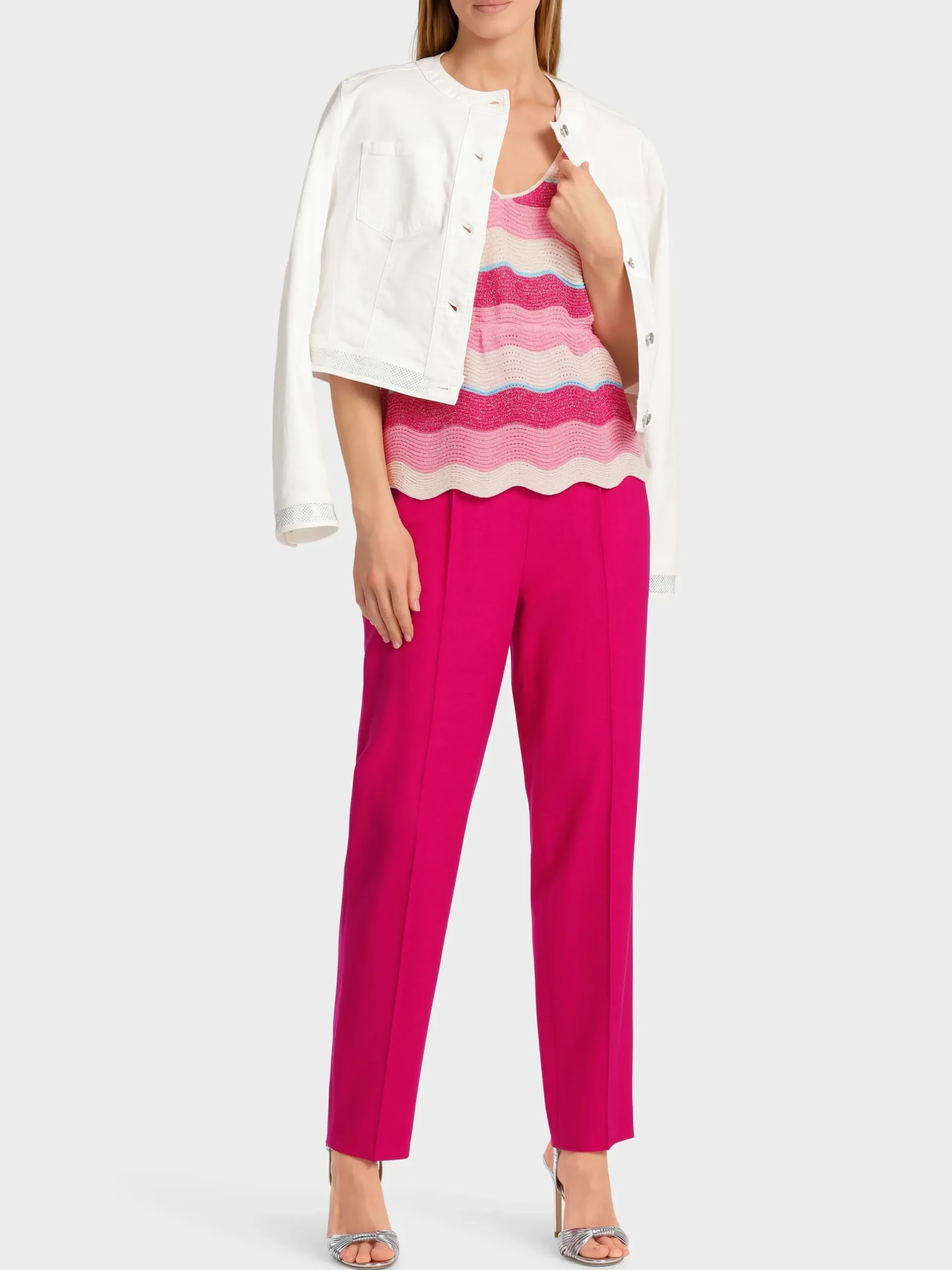 Marc Cain Shirts & Tops|Strick-GESTREIFTES STRICKTOP deep fuchsia