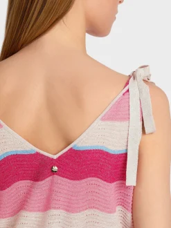 Marc Cain Shirts & Tops|Strick-GESTREIFTES STRICKTOP deep fuchsia