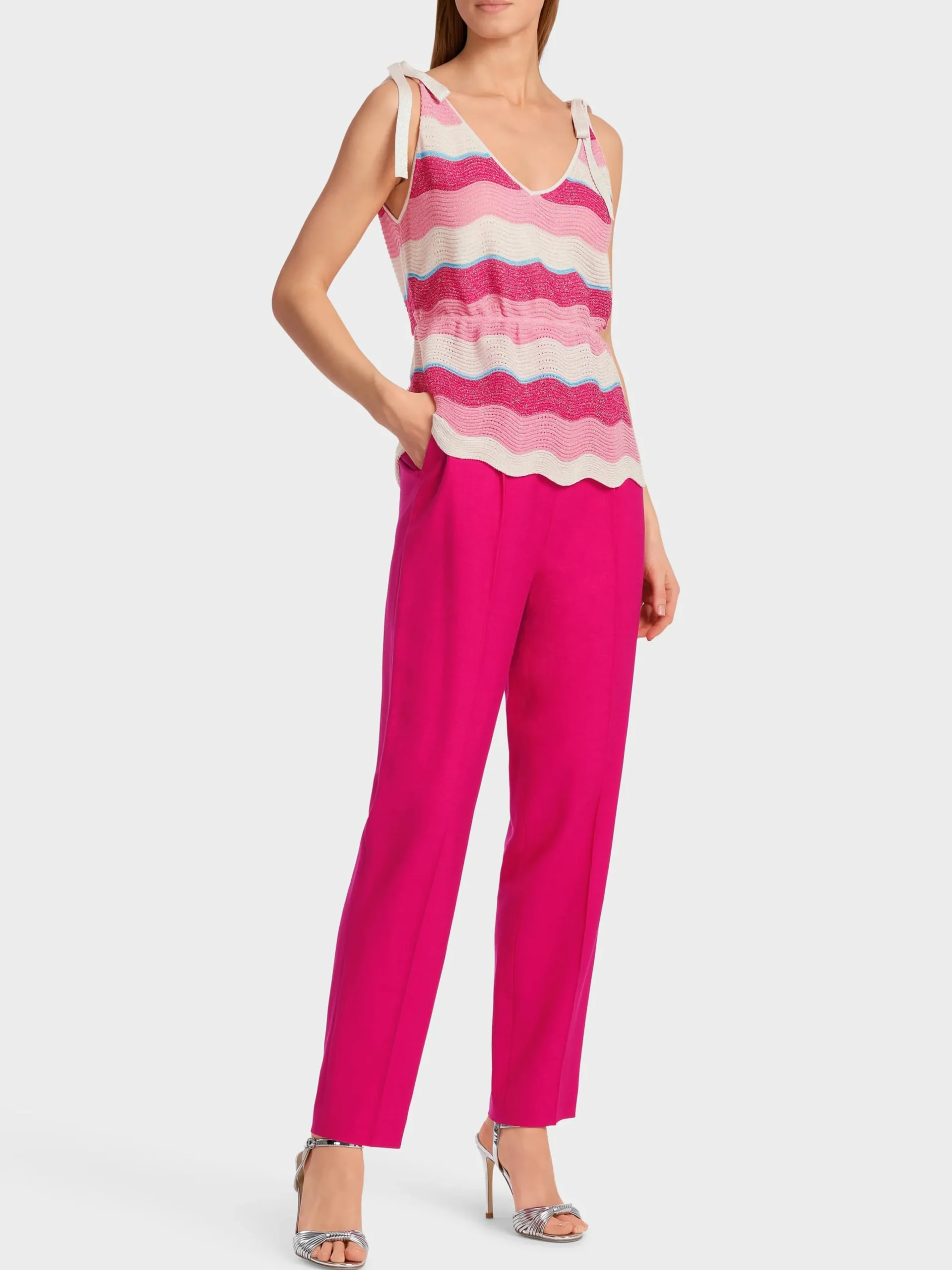 Marc Cain Shirts & Tops|Strick-GESTREIFTES STRICKTOP deep fuchsia