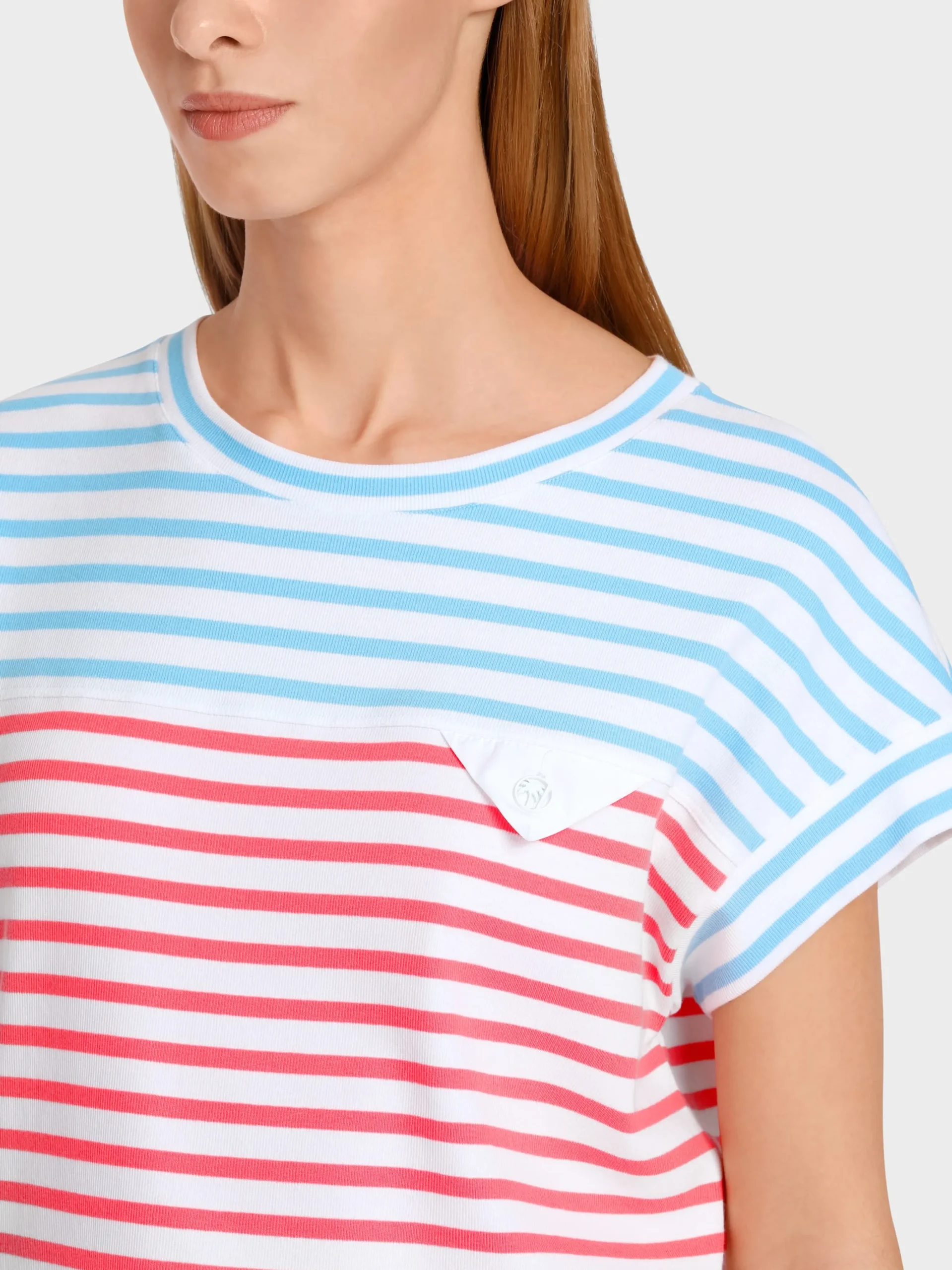 Marc Cain Shirts & Tops-GESTREIFTES T-SHIRT light turquoise