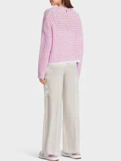 Marc Cain Pullover & Sweatshirts|Strick-GESTRICKTER PULLI "RETHINK TOGETHER" pink lavender