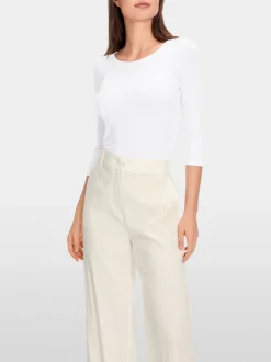 Marc Cain Shirts & Tops-HAUCHZARTES LONGSLEEVE white