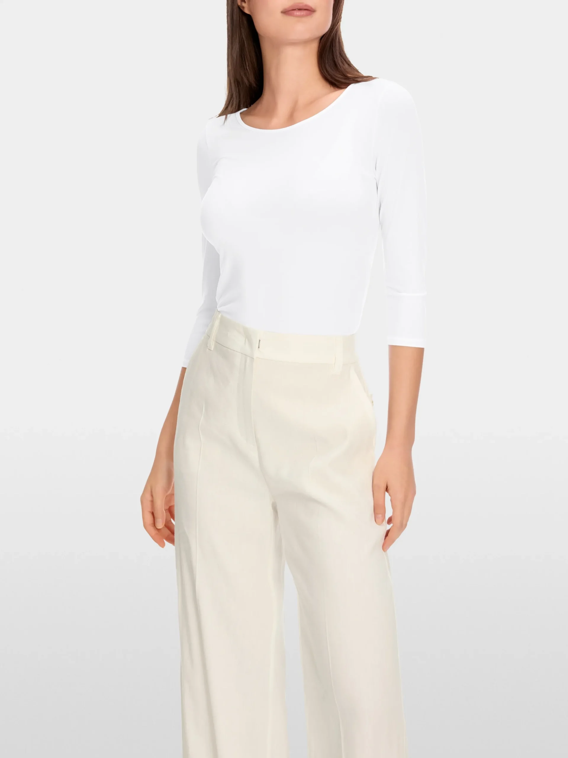 Marc Cain Shirts & Tops-HAUCHZARTES LONGSLEEVE white