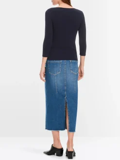 Marc Cain Shirts & Tops-HAUCHZARTES LONGSLEEVE midnight blue