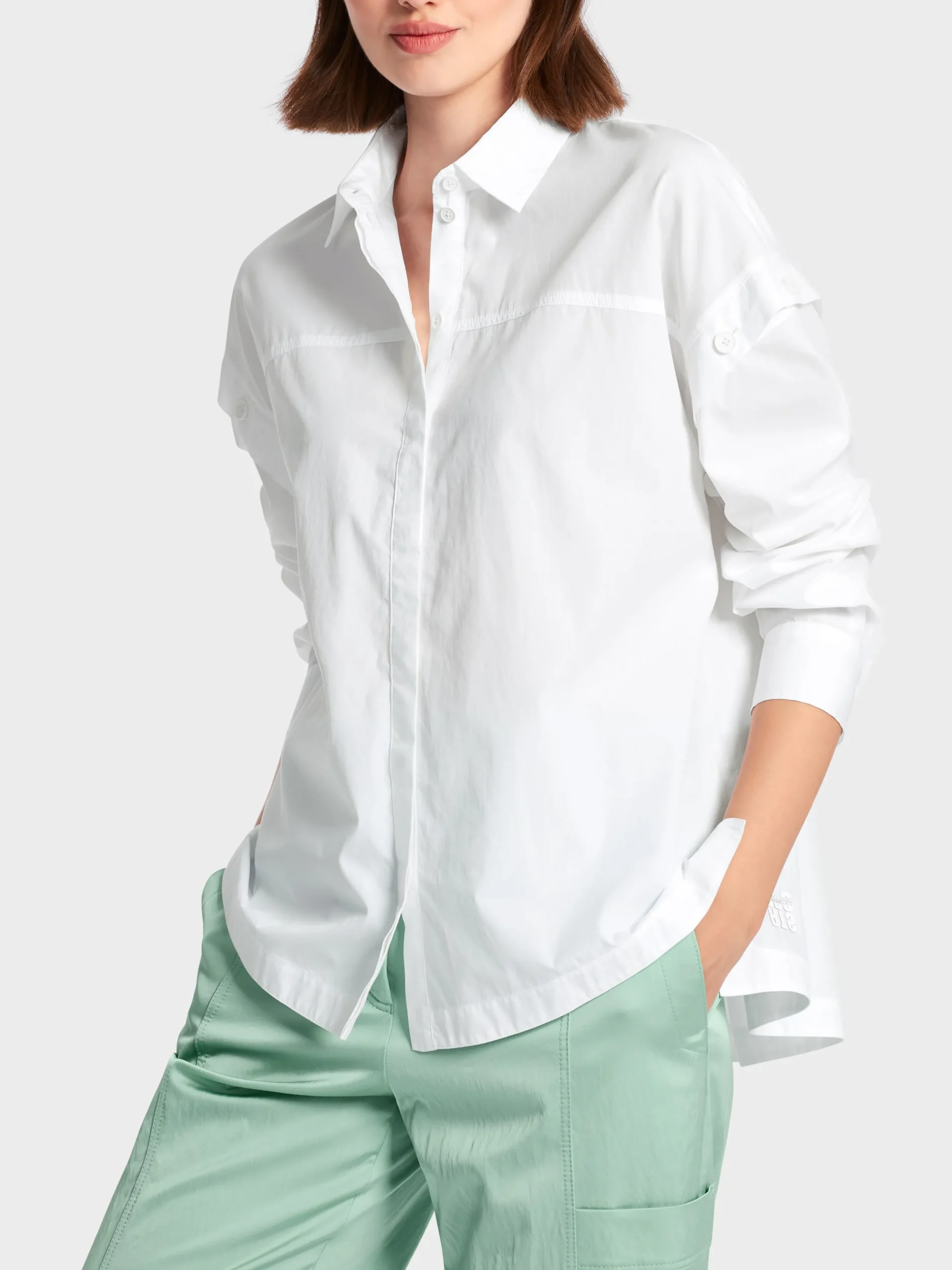 Marc Cain Blusen & Tuniken-HEMDBLUSE IN A-LINIE "RETHINK TOGETHER" white