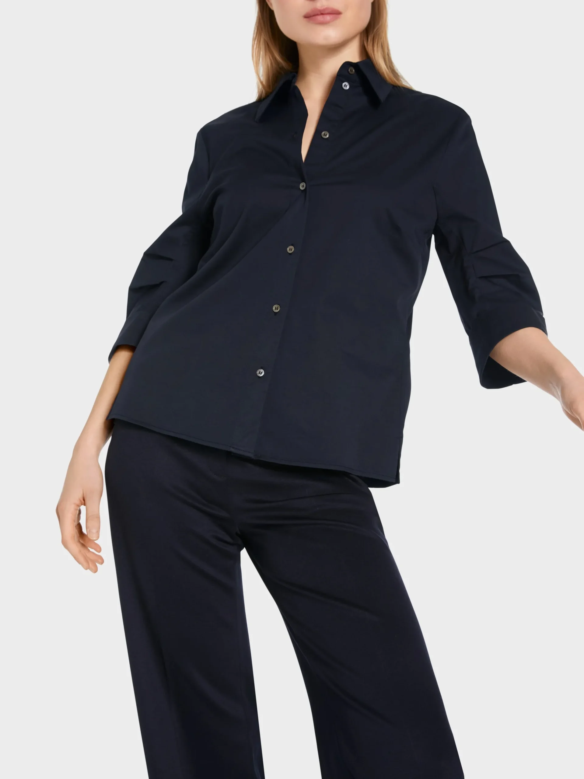 Marc Cain Blusen & Tuniken-HEMDBLUSE MIT EFFEKTVOLLER ÄRMELLÖSUNG midnight blue