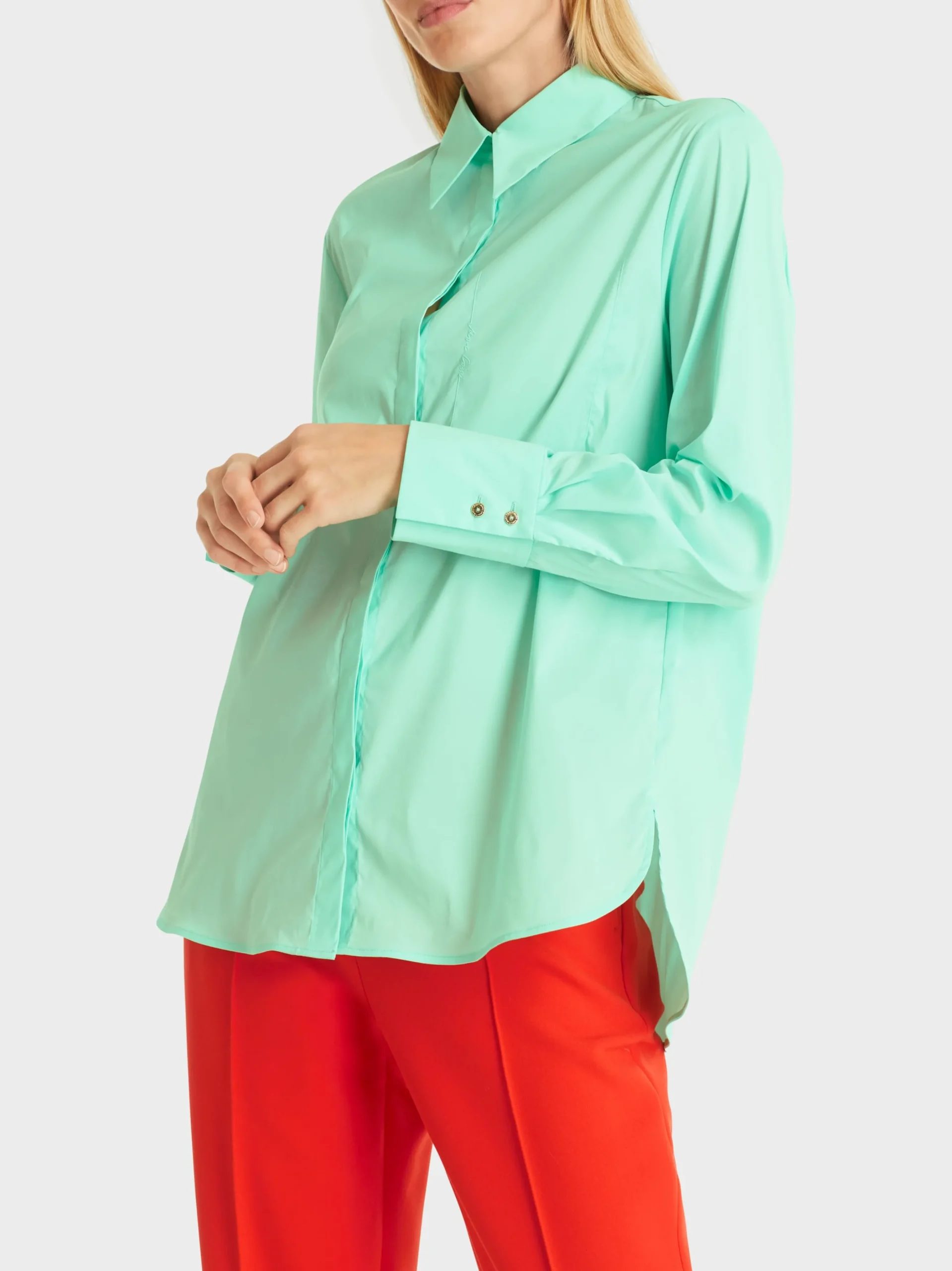 Marc Cain Blusen & Tuniken-HEMDBLUSE MIT VERLÄNGERTEM RÜCKEN soft malachite