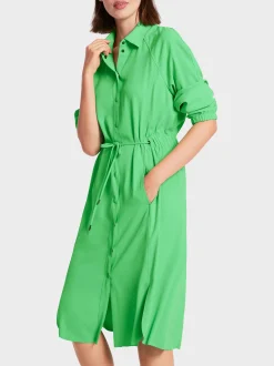 Marc Cain Kleider-HEMDBLUSENKLEID MIT RAGLAN new neon green