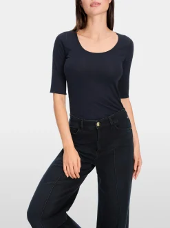 Marc Cain Shirts & Tops-HOCHWERTIGES BASIC-SHIRT midnight blue