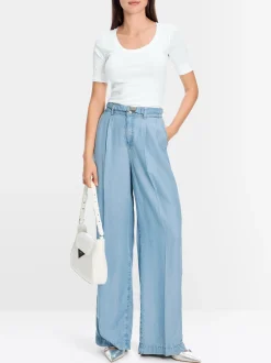 Marc Cain Shirts & Tops-HOCHWERTIGES BASIC-SHIRT white