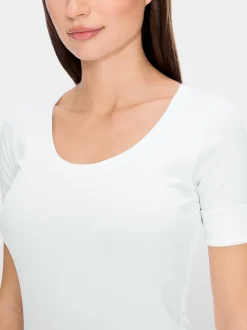 Marc Cain Shirts & Tops-HOCHWERTIGES BASIC-SHIRT white