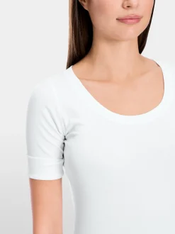 Marc Cain Shirts & Tops-HOCHWERTIGES BASIC-SHIRT white