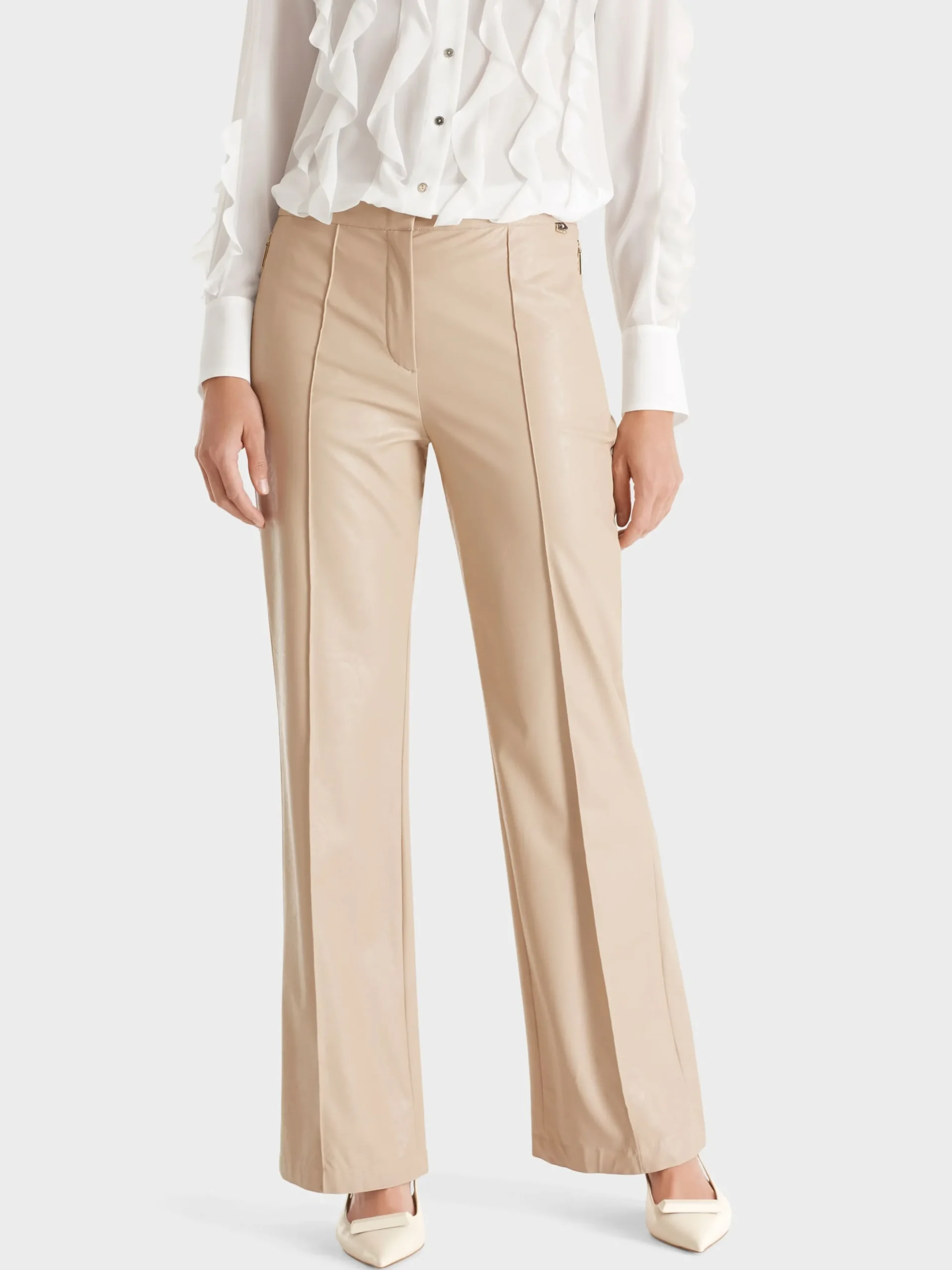 Marc Cain Hosen-HOSE FAID AUS FUN LEATHER light stone