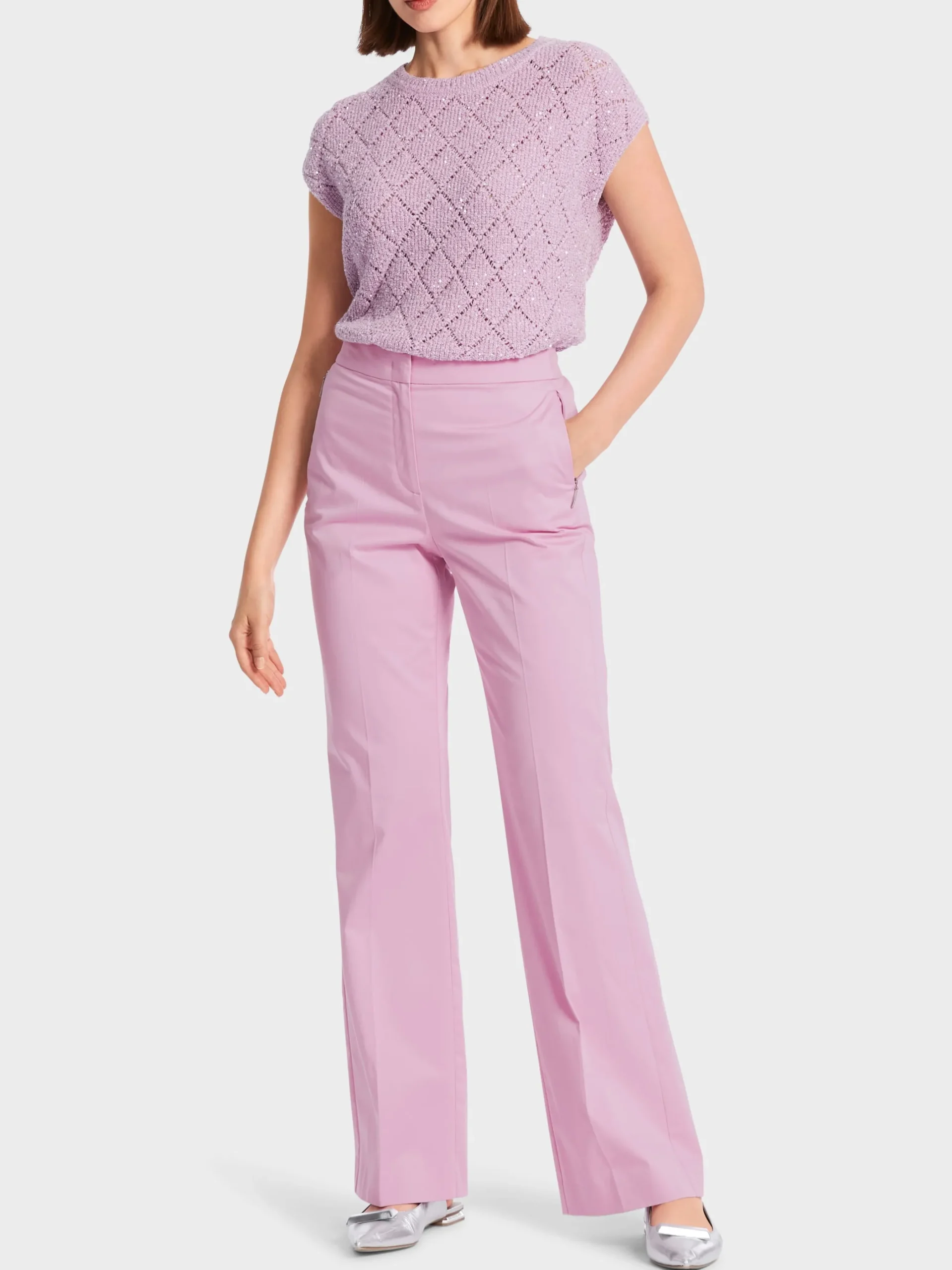 Marc Cain Hosenanzüge-HOSE FAID MIT REIßVERSCHLUSSTASCHEN pink lavender