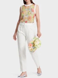 Marc Cain Hosen-HOSE FAQUS IN LEINEN-OPTIK off-white