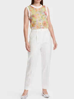 Marc Cain Hosen-HOSE FAQUS IN LEINEN-OPTIK off-white