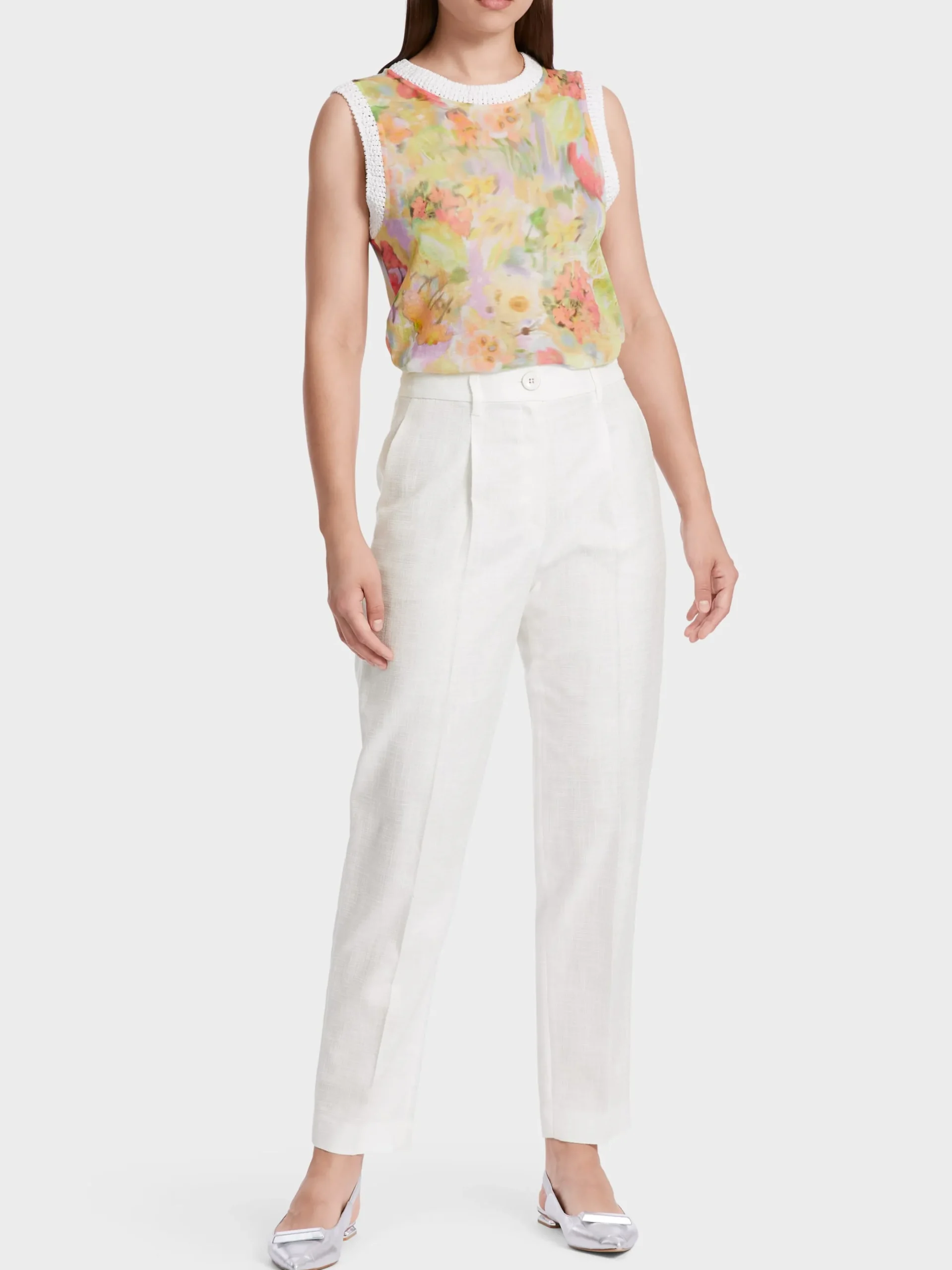 Marc Cain Hosen-HOSE FAQUS IN LEINEN-OPTIK off-white