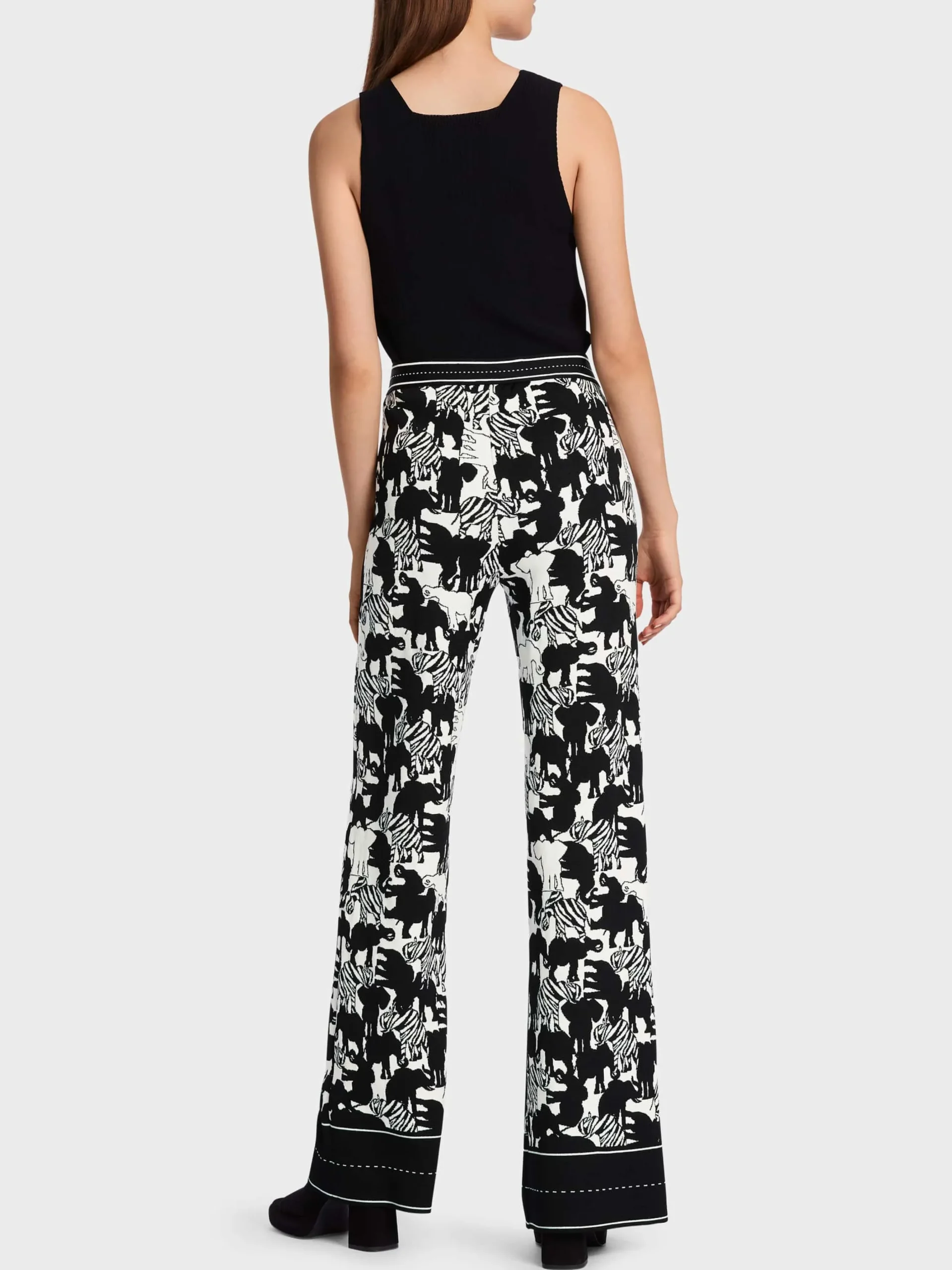 Marc Cain Hosen|Strick-HOSE FASTIV KNITTED IN GERMANY white and black