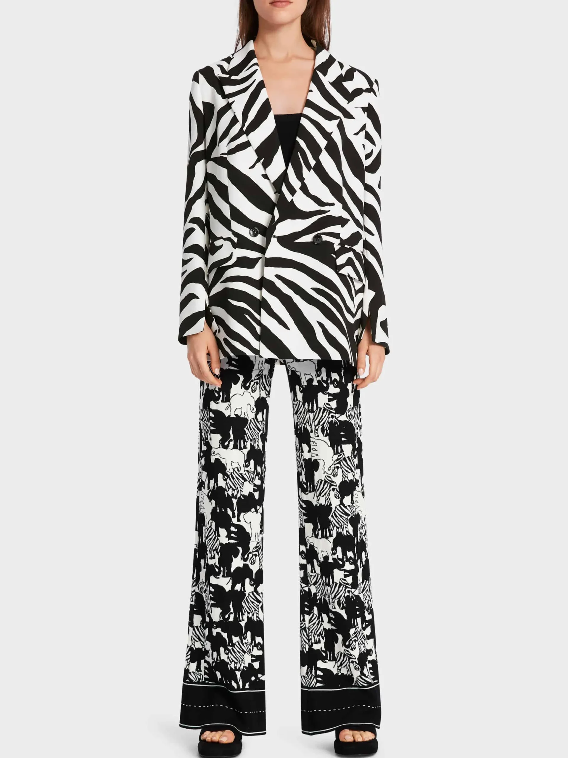 Marc Cain Hosen|Strick-HOSE FASTIV KNITTED IN GERMANY white and black