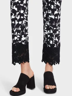 Marc Cain Hosen|Hosenanzüge-HOSE FATSA IM ANIMAL-DESSIN black and white